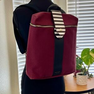 Henri Bendel Burgundy Convertible Backpack EUC